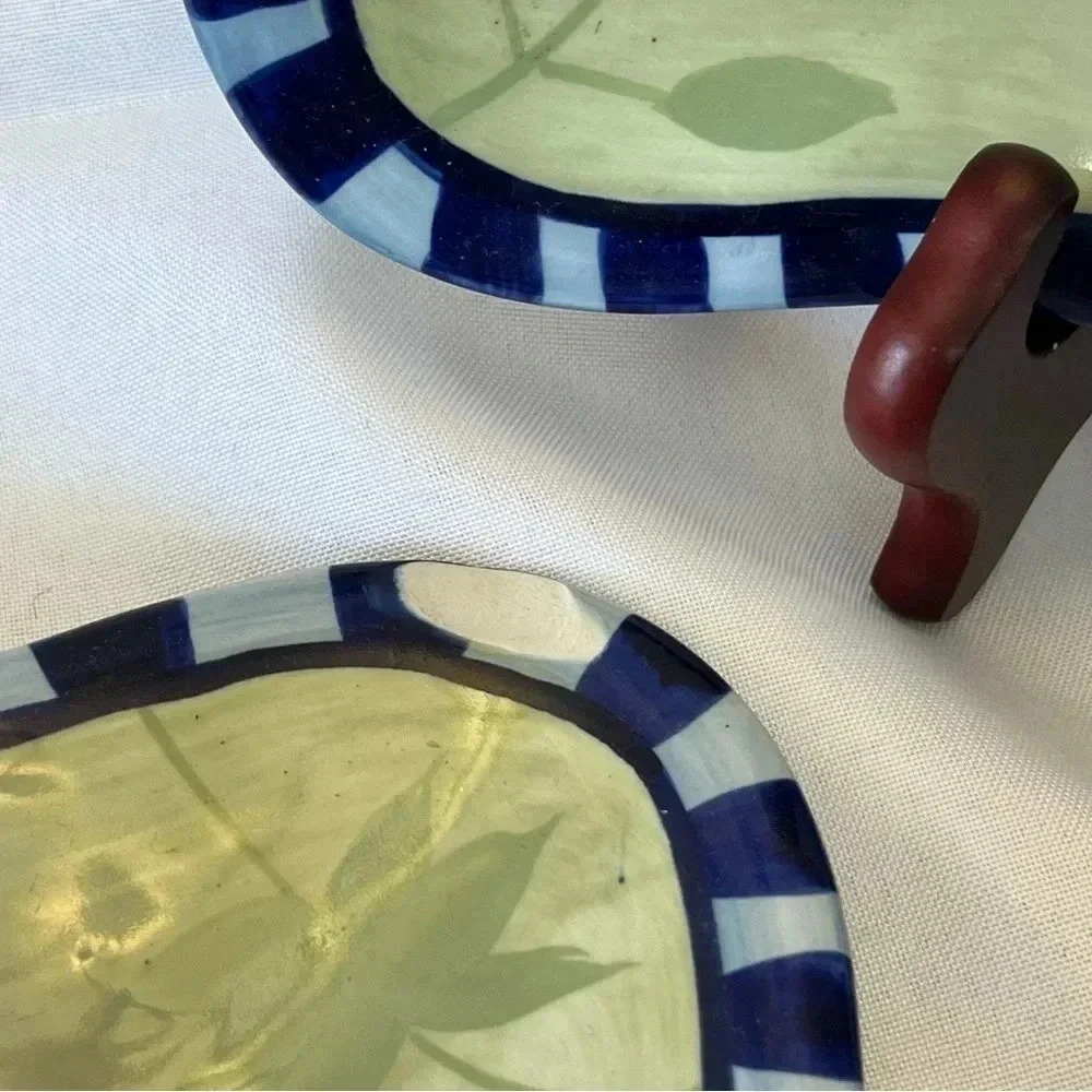 Vintage 90s Danna Cullen Post Modern Square Dinner Plates, Set of 5 RARE - Picture 5 of 5